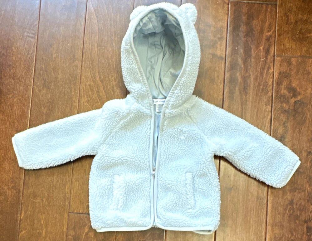 Ralph Lauren Polo Unisex Baby 18M Blue Fleece Hooded Full Zip Bear Jacket